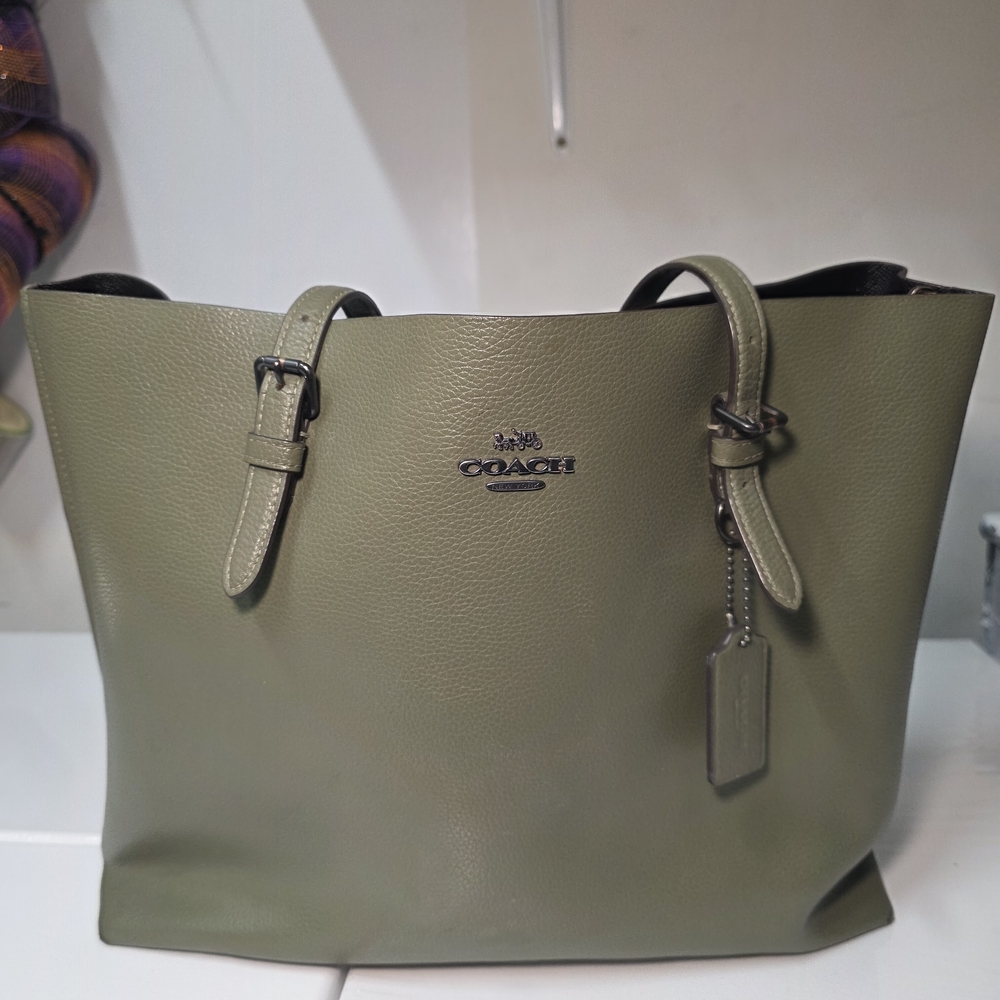 Coach Sage Green Leather Tote